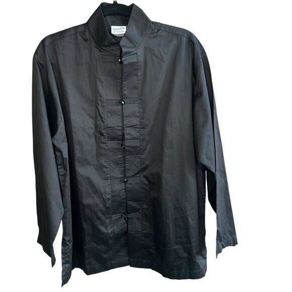 YMAA Men’s Tai Chi Traditional Black Tang Kung Fu Shirt USA Made Size Small - Picture 1 of 7